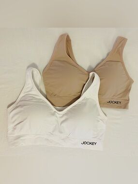 Jockey Seamless Wireless Bralettes in White & Nude